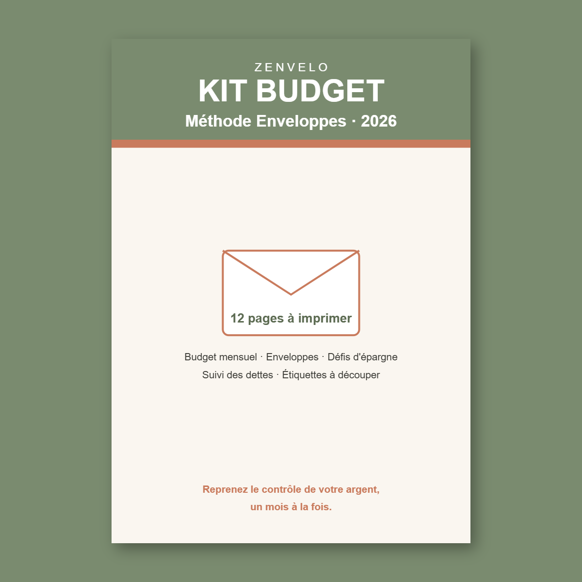 Kit Budget Enveloppes 2026 · Planner PDF à imprimer (méthode cash stuffing)